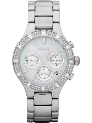 DKNY Γυναικείο Ρολόι Χρονογράφος με Ασημί Μεταλλικό Μπρασελέ NY8507