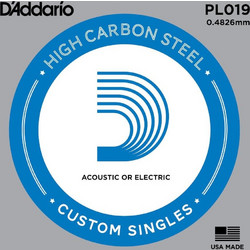 D'Addario PL019 Χορδή Ηλεκτρικής / Ακουστικής Κιθάρας Plain Steel 19"