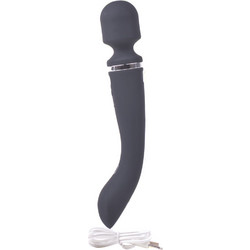 Black Color Rechargeable 10 Speeds Silicone Magic Wand Massager