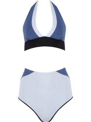 Gsecret Bikini Set Τριγωνάκι με Ενίσχυση Ψηλόμεσο Μπλε SE8932-2267