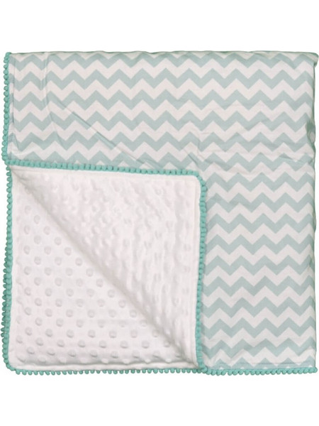 Bebe Stars Elephant Pom-Pom 3053 Κουβέρτα Αγκαλιάς Fleece 90x110 Λευκή Πράσινη Mint