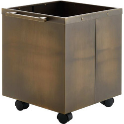 Ξυλοθήκη Zogometal K14/P Μπρονζέ 34x34x35 cm με ρόδες