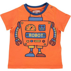 Βρεφική Μπλούζα για Αγόρια Orange Robot ΚΑΦΕ