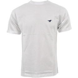 Ανδρικό T-Shirt LION Μονόχρωμη με λαιμουδιά - Λευκό