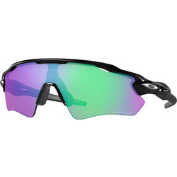 Oakley Radar OO9208 44 Αθλητικά Γυαλιά Ηλίου Μάσκα Κοκάλινα Μαύρα με Πράσινο Καθρέπτη Φακό