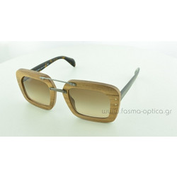 Prada 30RS IAM6S1 Γυναικεία Γυαλιά Ηλίου Τετράγωνα Κοκάλινα Μαύρα Καφέ με Καφέ Polarized Φακό