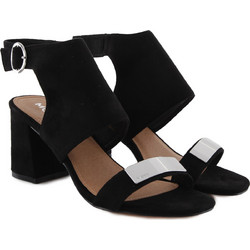 Mexx Calleigh Γυναικεία Πέδιλα Suede Μαύρα με Χοντρό Χαμηλό Τακούνι MXCZ0073-1000