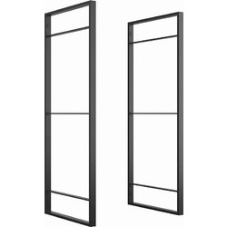 Δομή για βιβλιοθήκες Emuca Lader, ύψους83cm και πλάτους 35,2cm από ατσάλι σε μαύρο φινίρισμα 4450014 (χωρίς τα ράφια)