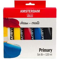 Royal Talens Amsterdam Primary Σετ Ακρυλικά Χρώματα Ζωγραφικής 120ml 5τμχ