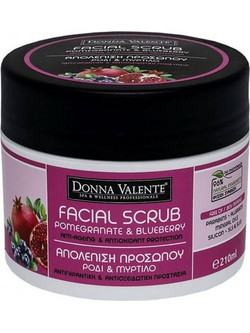 Donna Valente Pomegranate & Blueberry Scrub Προσώπου για Μαύρα Στίγματα 210ml