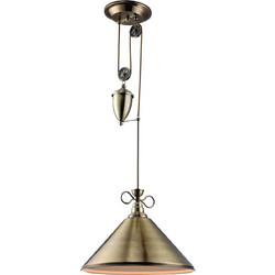 Home Lighting Lidia Κρεμαστό Φωτιστικό Οροφής Μονόφωτο E27 Μπρονζέ 77-2233