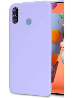 Samsung Galaxy M11/A11 - Anti-slip Liquid Silicone Gel Rubber Bumper Case with Soft Microfiber Lining Cushion Slim Hard Shell- Lavender (oem)