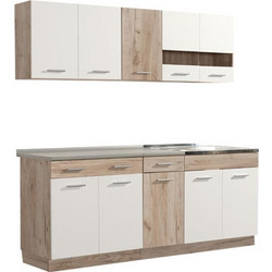 Κουζίνα Dalila 200 Grey Oak/Λευκό 200x60x200εκ