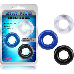 Chisa Novelties GK Power Donut Rings Σετ Ελαστικά Δαχτυλίδια Πέους & Όρχεων 3τμχ
