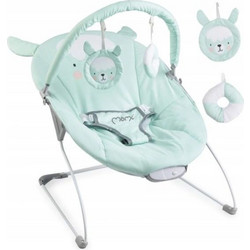 MoMi Glossy Lama Ηλεκτρικό Relax Μωρού Κούνια με Μουσική & Δόνηση έως 9kg Πράσινο Mint