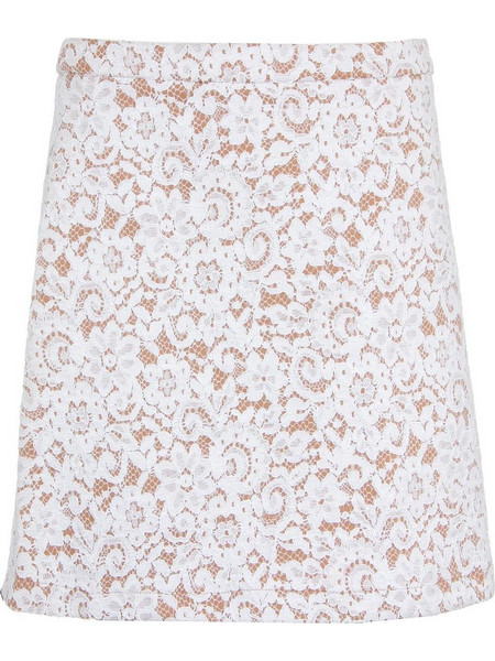 Michael Kors Μίνι Φούστα Υφασμάτινη Ψηλόμεση Κλος Floral Λευκή MH87EVMADX