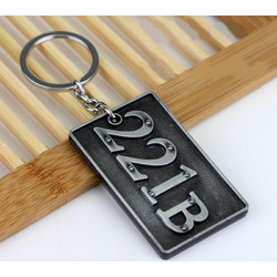 Detective Sherlock 221B Key Chain Car Key Ring Multi-functional Tool Key Holder Key Chains Rings Holder Pendant Auto Parts(Silver) (OEM)