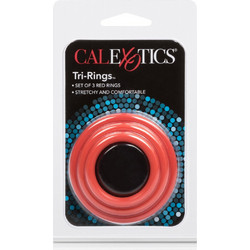 CalExotics Silicone Support Rings Σετ Ελαστικά Δαχτυλίδια Πέους & Όρχεων Σιλικόνης Κόκκινα 3τμχ