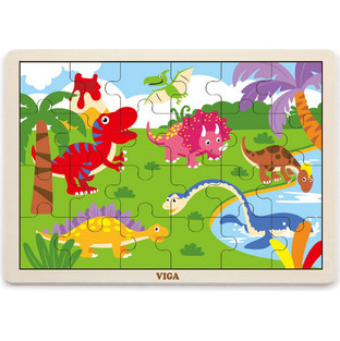 Παιδικό Puzzle Viga Ξύλινο Δεινόσαυροι 24 Κομμάτια