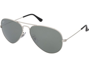 Ray-Ban RB3025 W32/77 Γυαλιά Ηλίου Aviator Μεταλλικά Ασημί με Μαύρο Καθρέπτη Φακό