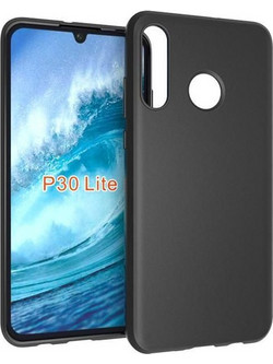 HUAWEI P30 Lite Θήκη Σιλικόνης Πίσω Κάλυμμα Μαύρη (OEM)