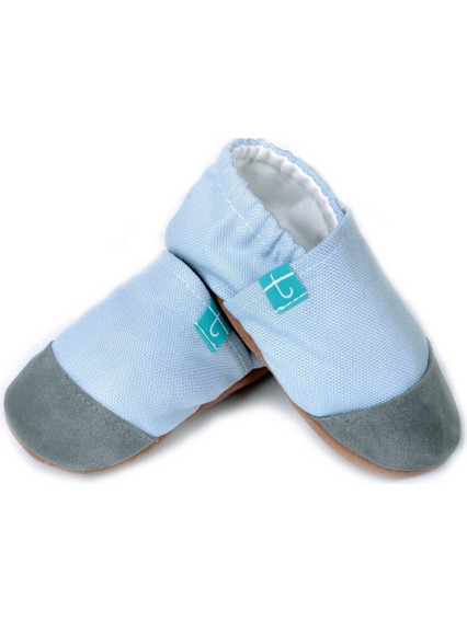 TiTot Baby Run Linen Βρεφικά Παντοφλάκια Αγκαλιάς Γαλάζια