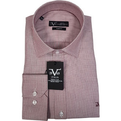 Versace 19V69 Parma 11.27 Ανδρικό Πουκάμισο Βαμβακερό Μακρυμάνικο Κανονική Γραμμή Κόκκινο