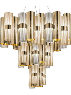 Φωτιστικό Οροφής Led La Lollo XL Gold - Fume Slamp Αλουμίνιο,Πολυπροπυλένιο