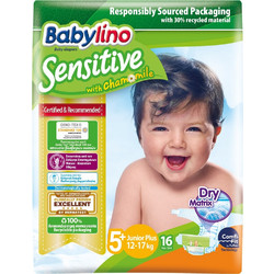Babylino Sensitive Junior Plus Πάνες No5+ 11-17kg 16τμχ
