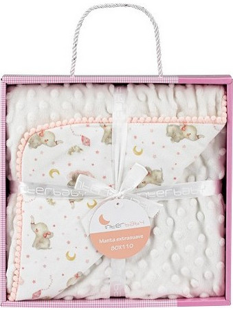 Interbaby Elefante Κουβέρτα Αγκαλιάς Fleece 80x110 Ροζ