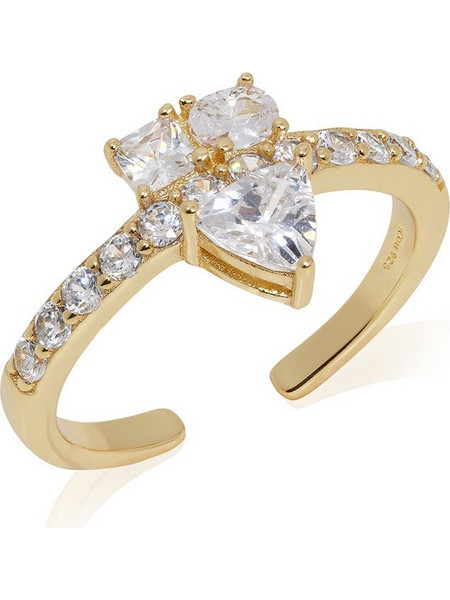 Jcou Γυναικείο Δαχτυλίδι από Ασήμι 925 Επιχρυσωμένο με Ζιργκόν JW909G0-04