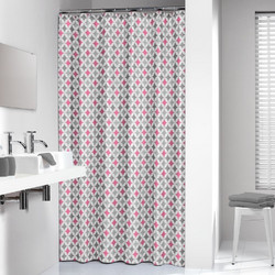 Diamonds 180x200 pink κουρτίνα μπάνιου υφασμάτινη Sealskin 235201350