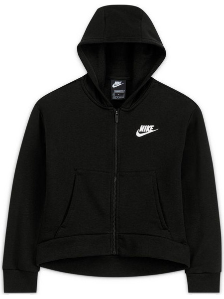 Nike Παιδική Ζακέτα Φούτερ με Κουκούλα και Φερμουάρ Μαύρη DC7118-010