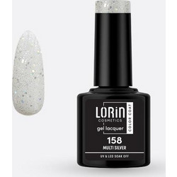 Lorin Gel Lacquer 158 Multi Silver Glitter Ημιμόνιμο Βερνίκι Νυχιών 8ml