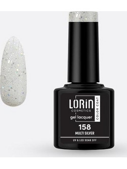 Lorin Gel Lacquer 158 Multi Silver Glitter Ημιμόνιμο Βερνίκι Νυχιών 8ml