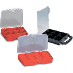 PLASTIC ORGANIZER WITH DIVIDERS 12 SECTIONS RED
