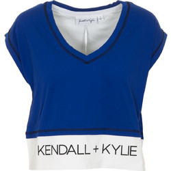 KENDALL & KYLIE W KKW3604205 CROPPED LOOSE T-SHIRT - KKW.2S0.042.005-R BLUE BLUE