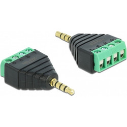 Delock Terminal Block 4-Pin to Stereo Jack Audio 3.5mm Black 65453