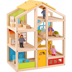 Tooky Toy Ξύλινο Κουκλόσπιτο με Αξεσουάρ TKB867