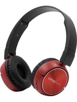 Crystal Audio BT4 Ασύρματα Bluetooth Ακουστικά On Ear Μαύρα Κόκκινα