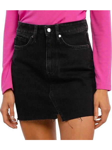 Superdry Μίνι Φούστα Τζιν Ψηλόμεση Pencil Μαύρη W7210171A