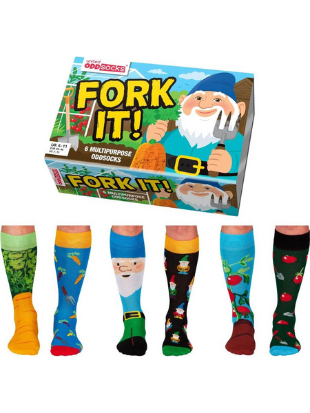 United Oddsocks Ανδρικές Κάλτσες FORK IT Σετ 3 ζεύγη, Χρώμα Πολύχρωμο