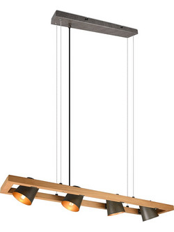 Trio Lighting Bell Κρεμαστό Φωτιστικό Οροφής Ράγα Πολύφωτο E14 Γκρι 301900467