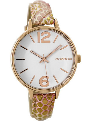 Oozoo Γυναικείο Ρολόι με Animal Print Δερμάτινο Λουράκι C9481