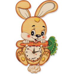 Bartolucci Pendulum Wooden Clock - Rabbit