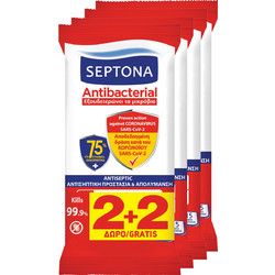 Septona Ethanol Αντισηπτικά Μαντηλάκια Χεριών 4x15τμχ