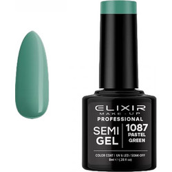 Elixir Semigel 1087 Pastel Green Ημιμόνιμο Βερνίκι Νυχιών 8ml
