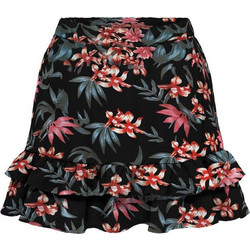 Only Nova Life Μίνι Φούστα Υφασμάτινη Ψηλόμεση Πλισέ Floral Μαύρη Πετρόλ 15248641