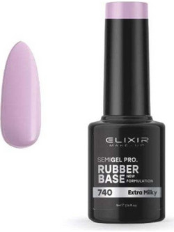 Elixir Semigel 740 Rubber Base Ημιμόνιμο Βερνίκι Νυχιών 5ml