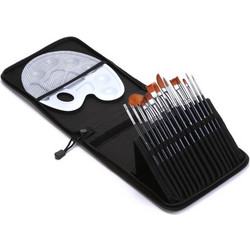 19 PCS/Set Nylon Hair Oil Brush With Cloth Bag Set(16 Brush +1 Cloth Bag +1 Plate + Scraper) (OEM)